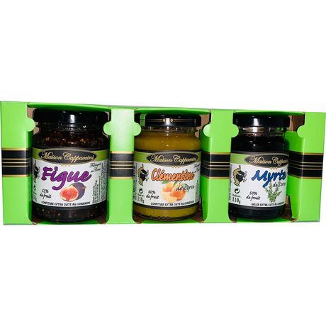Coffret figue, clémentine et myrte Cappaccini – 3 × 110 g.