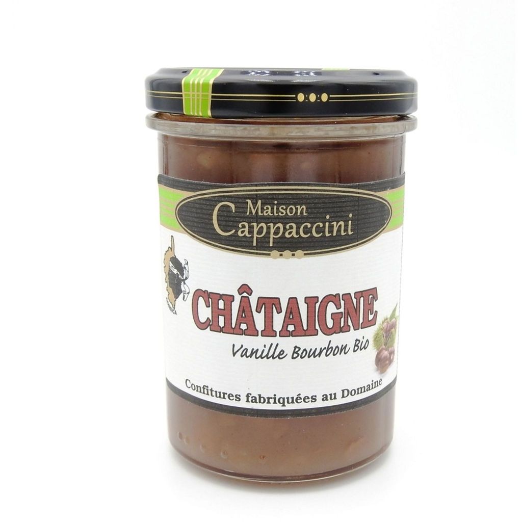 Confiture châtaigne et vanille Bourbon Cappaccini – 240 g.
